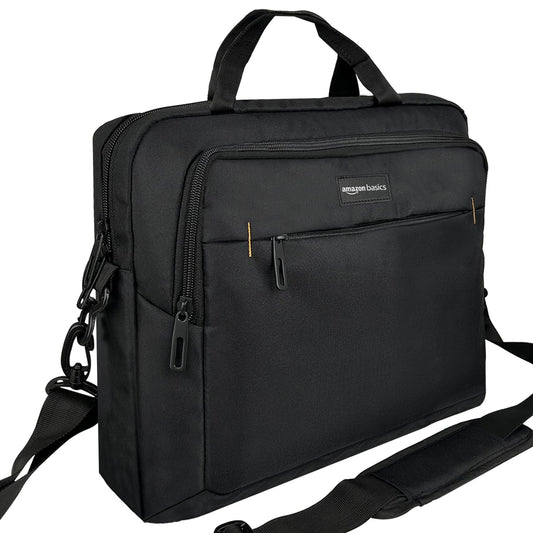 Kompakte Laptoptasche bis 14 Zoll – Umhänge- & Tragetasche mit Zubehörfächern, schwarz